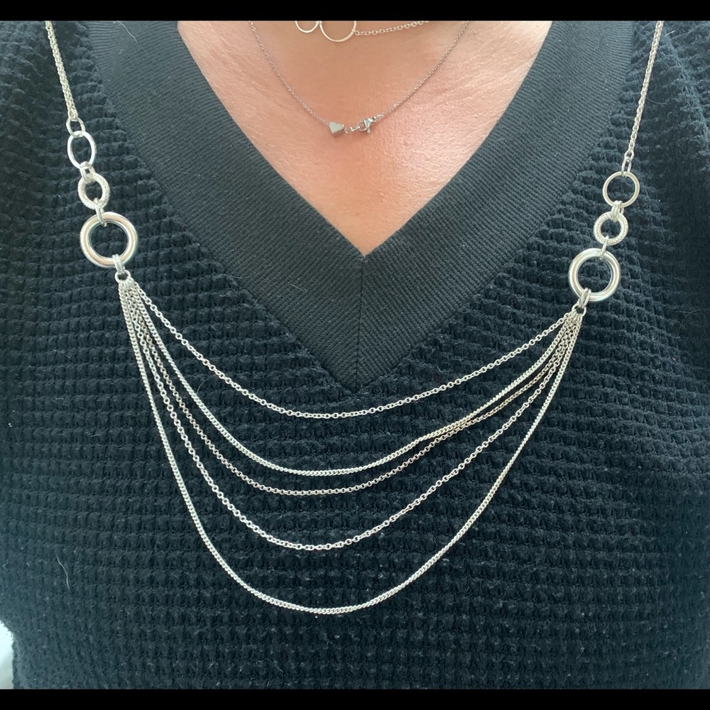 Silver plated necklace and earrings